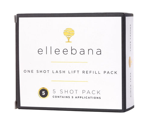 Elleebana Lash Lift refill packet sachets. Individual sachets with no waste or oxidizing product.5 Pack Includes: 5 Lift & 5 Neutralizer Sachets  10 Pack Includes: 10 Lift & 10 Neutralizer Sachets