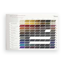 Load image into Gallery viewer, Belmacil lash and brow tint color chart to guide you through the Swiss made colors for tinting. Estheticians, Cosmetologist and Beauty Professionals can feel more comfortable with this guide.