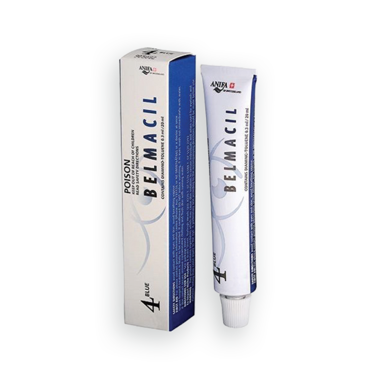 Belmacil Swiss Made Blue tint for mixing other tints for tinting lashes or brows. To be used by beauty professionals, estheticians, aestheticians, cosmetologists, lash artists, or brow artists only. 