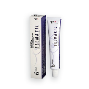Belmacil Swiss Made Violet tint mixing for blondes, light brunettes,  and darker hair shades for tinting lashes or brows. To be used by beauty professionals, estheticians, aestheticians, cosmetologists, lash artists, or brow artists only. 