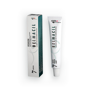 Belmacil Swiss Made Green tint for mixing colors for light colored hair, blue, green or brown eyes -tinting lashes or brows. To be used by beauty professionals, estheticians, aestheticians, cosmetologists, lash artists, or brow artists only. 